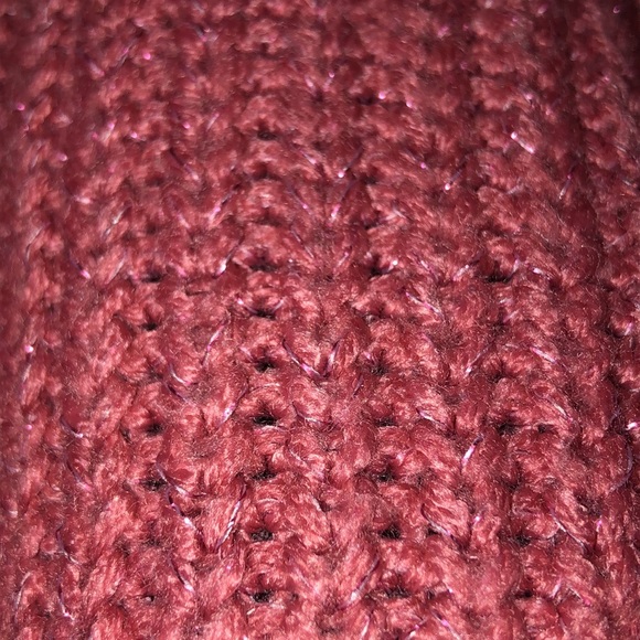 “Aeropostale” rose color, shaker knit v-neck sweater w/criss-cross back-jr sz M - Picture 5 of 10